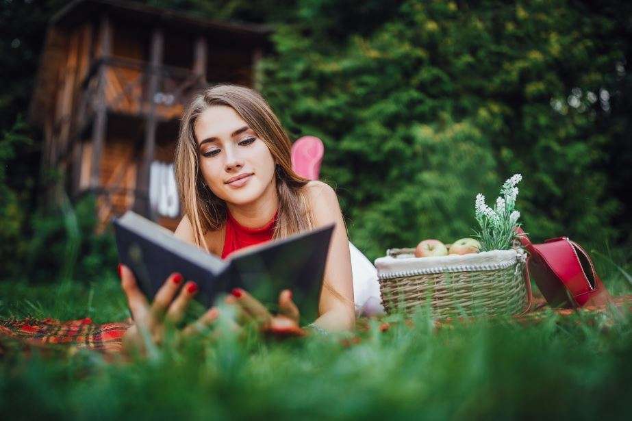 Young girl reading a book 7